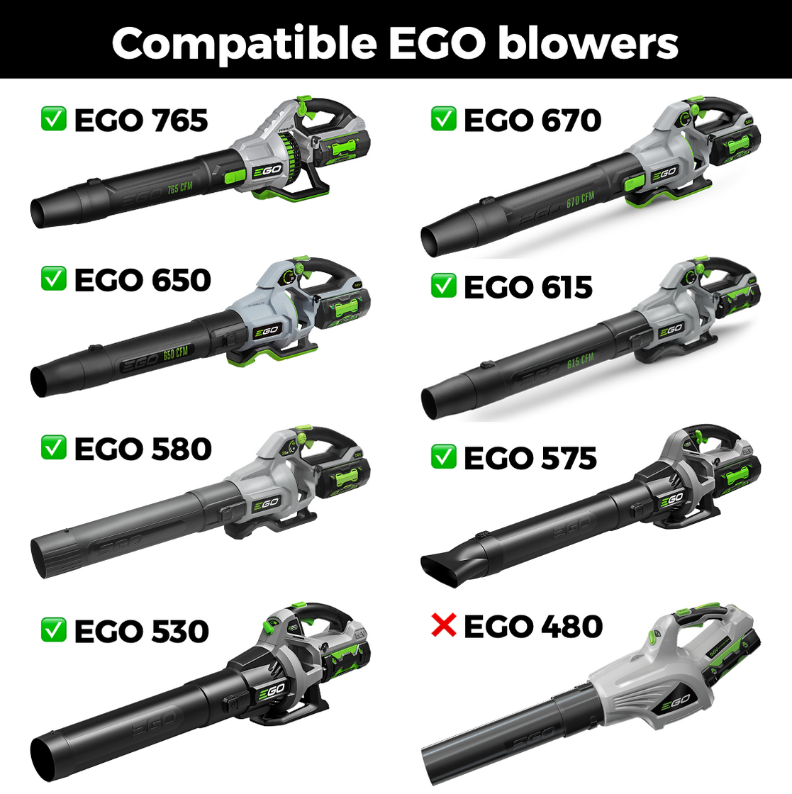 STUBBY® Car Drying Nozzle for EGO Leaf Blowers (765, 670, 650, 615, 58