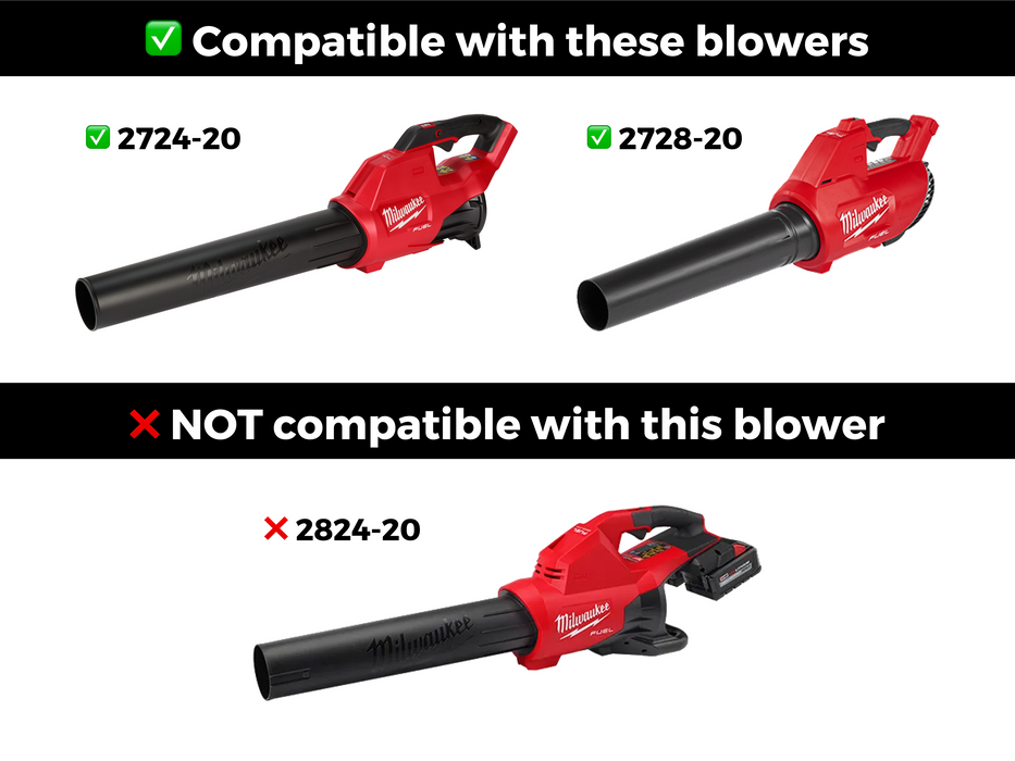 STUBBY™ Car Drying Nozzle for Gen I & II Milwaukee M18 FUEL Single Battery Leaf Blowers (2724-20 & 2728-20)