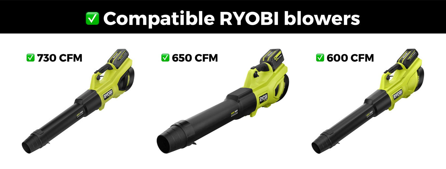 STUBBY™ Car Drying Nozzle for RYOBI 730, 650, & 600 CFM Leaf Blowers